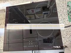 セラミックストーブ 60cm 電動調理台バーナー 4つの調理ゾーンを持つ黒いガラス調理台