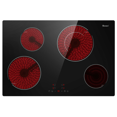 30インチ電気炊飯台 220-240V 内蔵セラミック炊飯台ストーブ トップ4バーナー 6900W